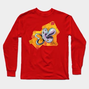 new school pacifier illustration on squared backgorund Long Sleeve T-Shirt